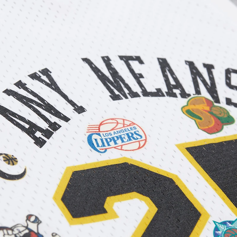 Débardeur en maille blanche Mitchell & Ness x NBA AMP pour homme
