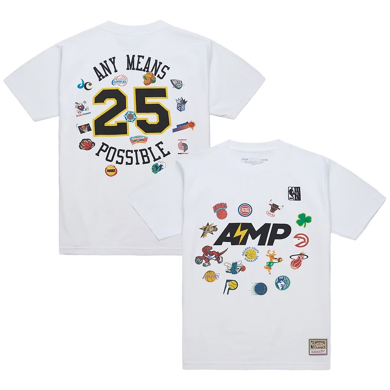 T-shirt blanc Mitchell & Ness x NBA AMP pour homme