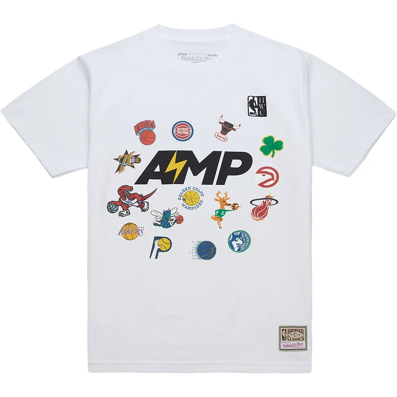 T-shirt blanc Mitchell & Ness x NBA AMP pour homme
