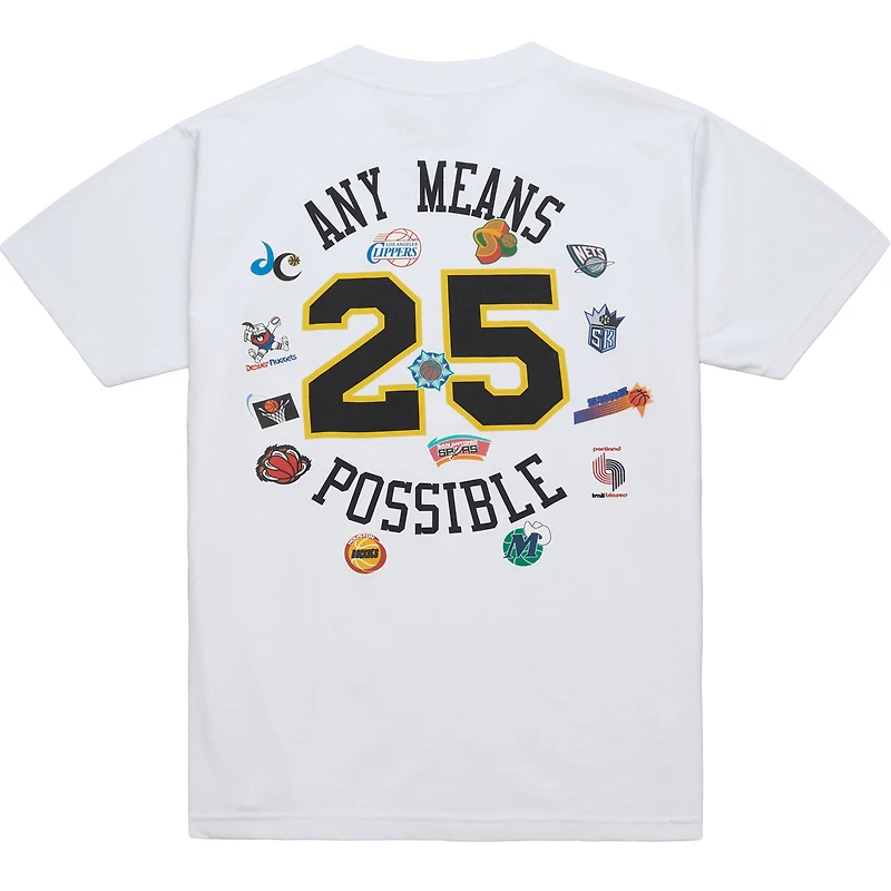T-shirt blanc Mitchell & Ness x NBA AMP pour homme