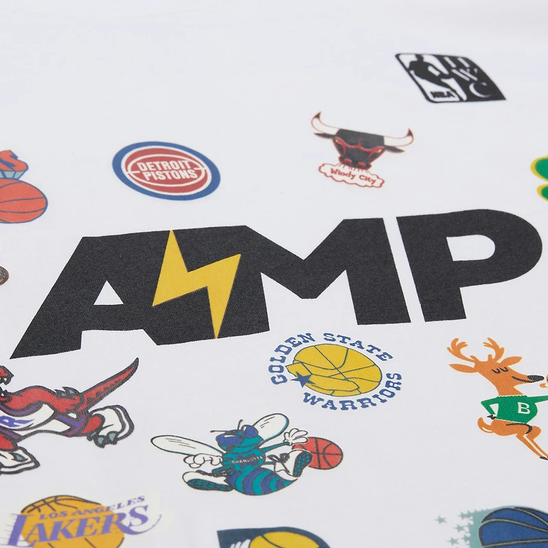 T-shirt blanc Mitchell & Ness x NBA AMP pour homme