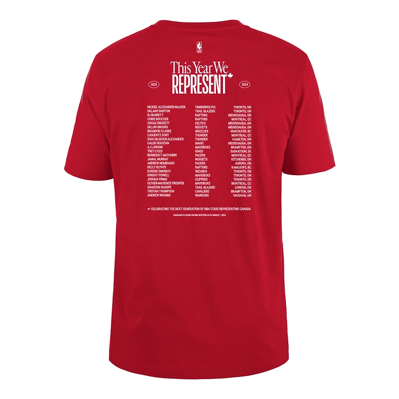 Men's New Era Red NBA 2024 Represent The Canadians T-Shirt