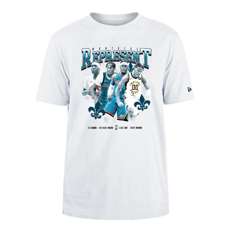 T-shirt New Era blanc NBA Montreal Represent pour hommes