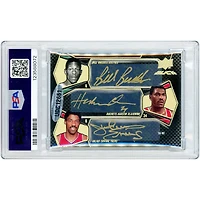 Michael Jordan, Walt Frazier, George Gervin, Bill Russell, Hakeem Olajuwon & Julius Erving Autographed 2008-09 Upper Deck Black Six Player Autograph Gold Ink