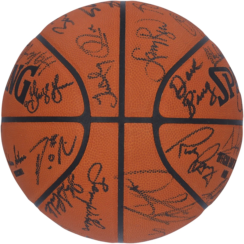 Ballon de basket officiel du 75e anniversaire de la NBA, autographié par l'équipe Spalding, avec 39 signatures, dont Shaquille O'Neal, Kareem Abdul-Jabbar et Larry Bird - Édition limitée à 50 exemplaires