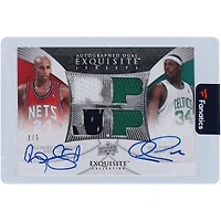 Carte autographiée de la collection Upper Deck Exquisite Dual Relic #ED-JP #1/5 de Richard Jefferson et Paul Pierce 2007-08