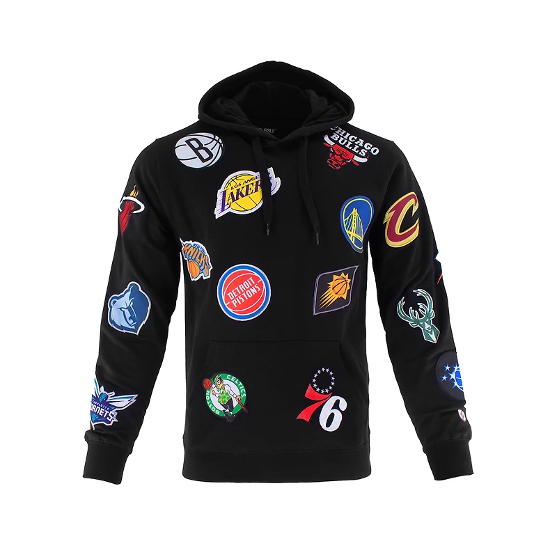 Sweat à capuche unisexe blanc FISLL avec logo NBA intégral