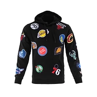 Sweat à capuche unisexe blanc FISLL avec logo NBA intégral