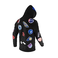 Sweat à capuche unisexe blanc FISLL avec logo NBA intégral