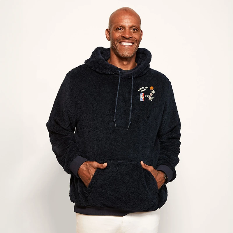 Unisex Navy Space Jam Sherpa Hoodie