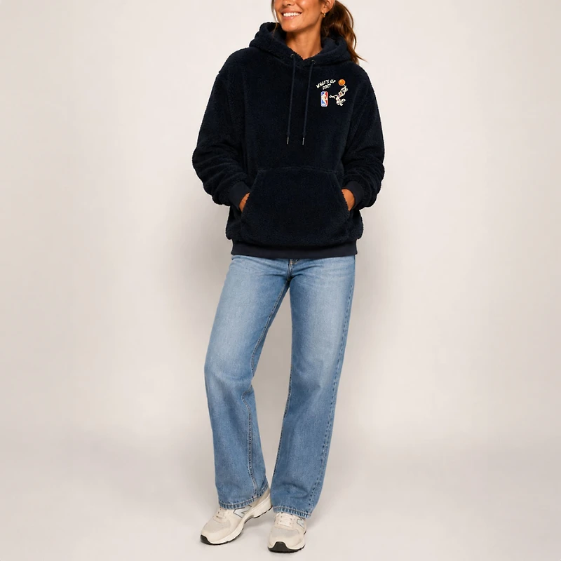 Unisex Navy Space Jam Sherpa Hoodie