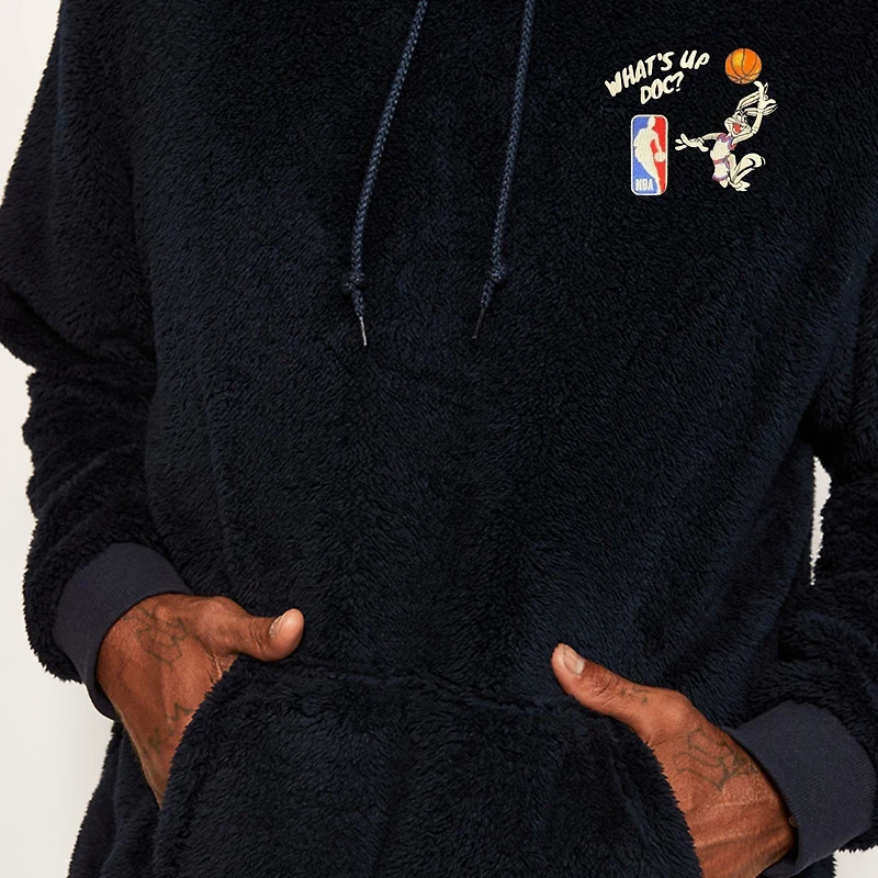 Unisex Navy Space Jam Sherpa Hoodie