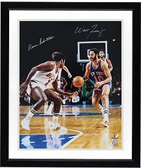 Walt Frazier New York Knicks & Oscar Robertson Milwaukee Bucks Autographed 16" x 20" Matchup Photograph