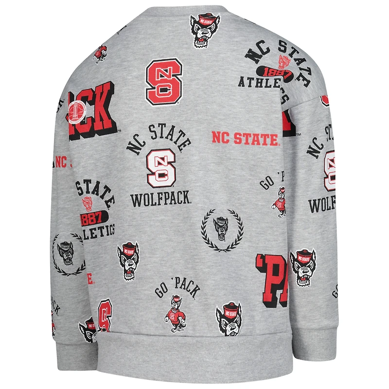Sweat-shirt à capuche Always On Repeat pour filles Gameday Couture gris chiné NC State Wolfpack