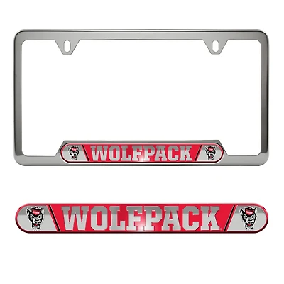 Cadre de plaque d'immatriculation en relief Logo Brands NC State Wolfpack