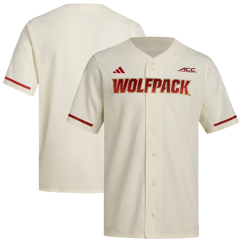 Men's adidas  Cream NC State Wolfpack Replica Baseball Jersey