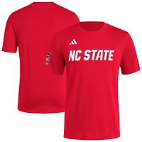 Men's adidas  Red NC State Wolfpack Fresh Wordmark T-Shirt