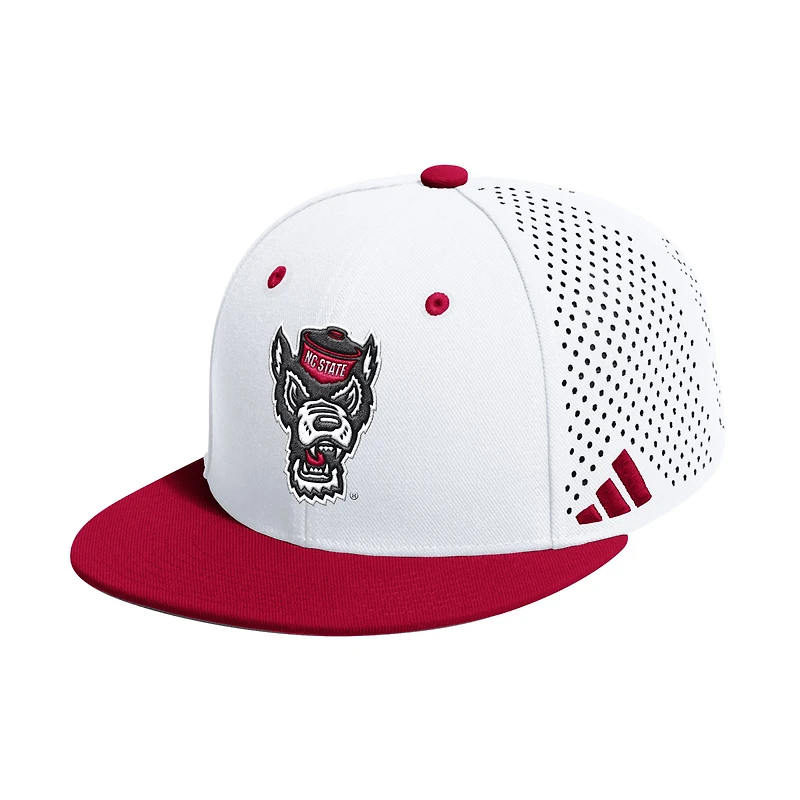 Men's adidas White NC State Wolfpack On-Field Fitted Baseball Hat