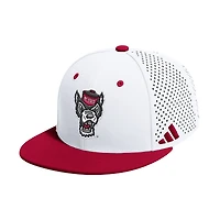 Men's adidas  White NC State Wolfpack On-Field Fitted Baseball Hat
