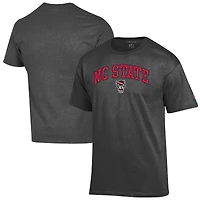 T-shirt à logo Arch Over Champion Heather Charcoal NC State Wolfpack pour homme