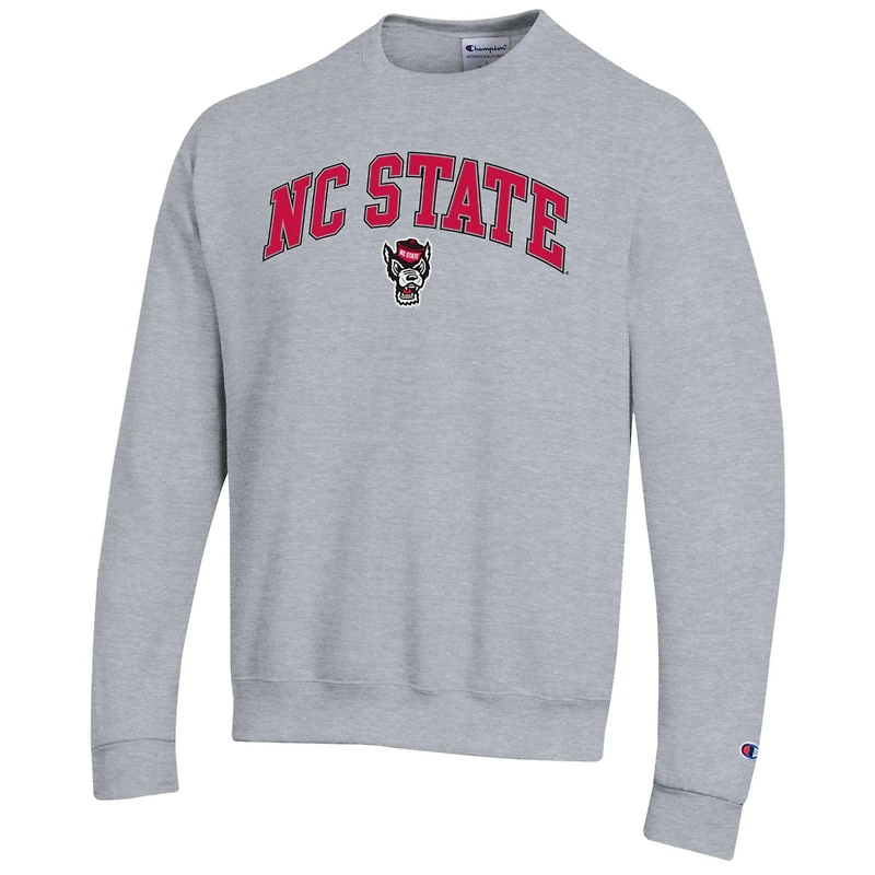 Sweat-shirt à capuche avec logo Arch Over Champion gris chiné NC State Wolfpack pour homme