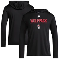 Men's adidas NC State Wolfpack 2025 AEROREADY Sideline Training Long Sleeve Hooded T-Shirt