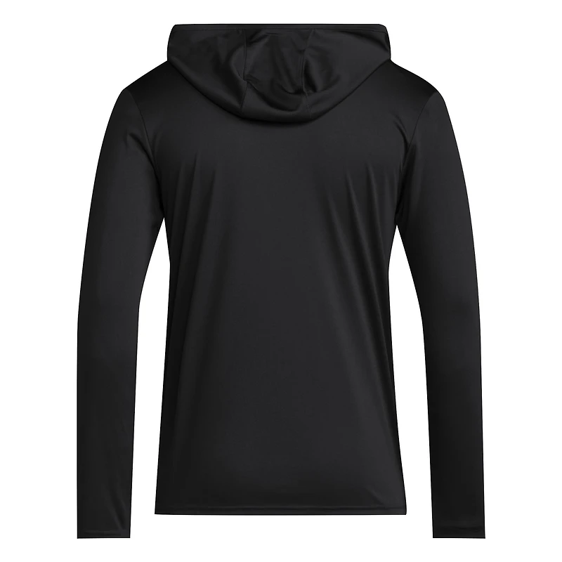 T-shirt à capuche et manches longues adidas NC State Wolfpack 2025 AEROREADY Sideline Training pour homme, noir