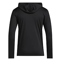 T-shirt à capuche et manches longues adidas NC State Wolfpack 2025 AEROREADY Sideline Training pour homme, noir
