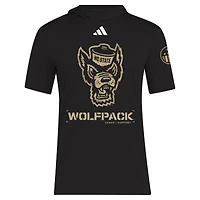 Men's adidas  Black NC State Wolfpack 2025 Military Appreciation AEROREADY Hooded T-Shirt