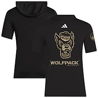 Men's adidas  Black NC State Wolfpack 2025 Military Appreciation AEROREADY Hooded T-Shirt