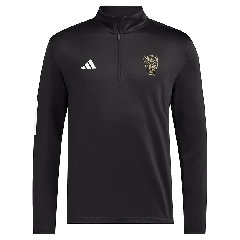 Men's adidas Black NC State Wolfpack Half-Zip Golf Jacket