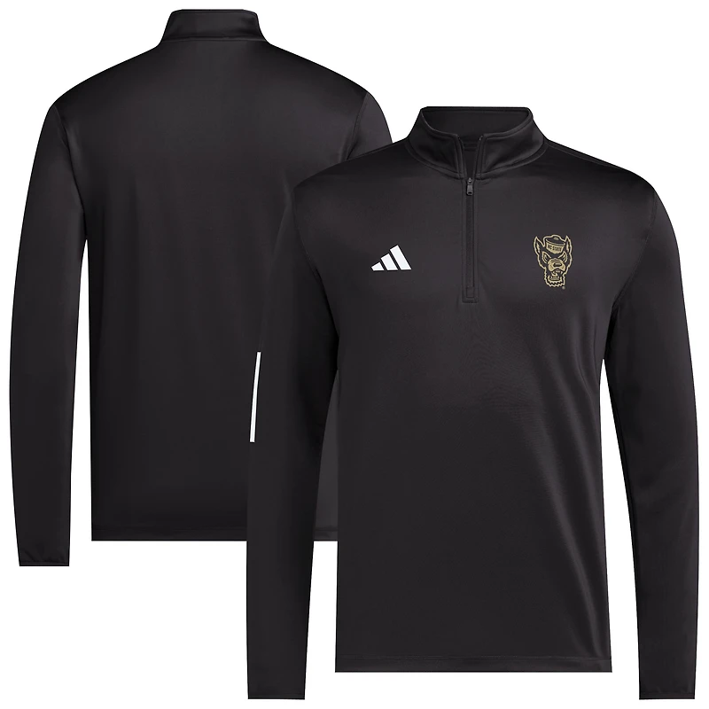 Men's adidas Black NC State Wolfpack Half-Zip Golf Jacket