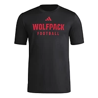 Men's adidas  Black NC State Wolfpack Locker Practice Football Pre-Game T-Shirt