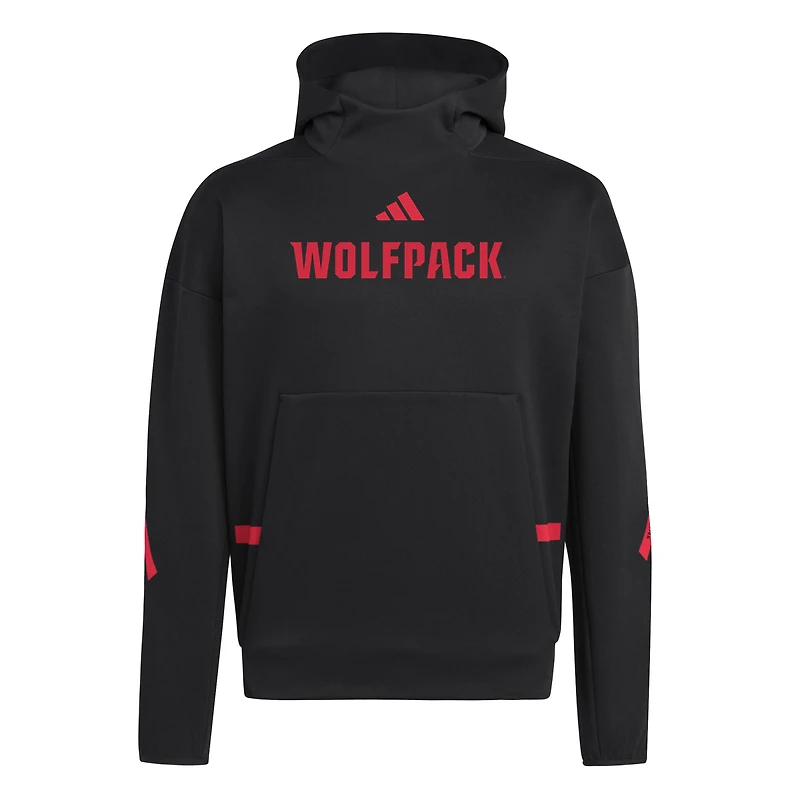 Men's adidas Black NC State Wolfpack Z.N.E. Pullover Hoodie