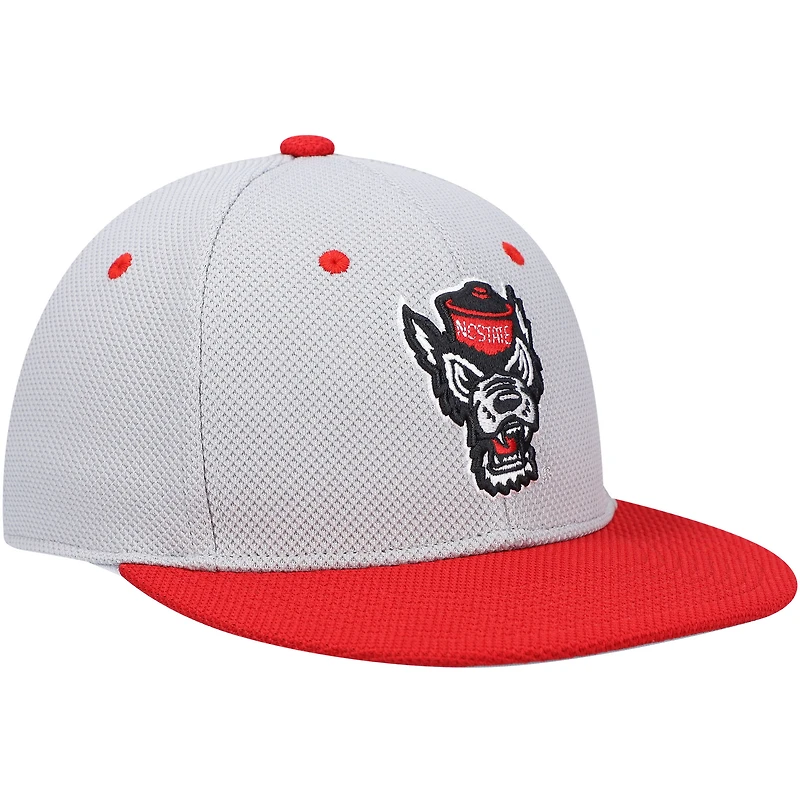 Men's adidas Gray NC State Wolfpack On-Field Baseball Fitted Hat