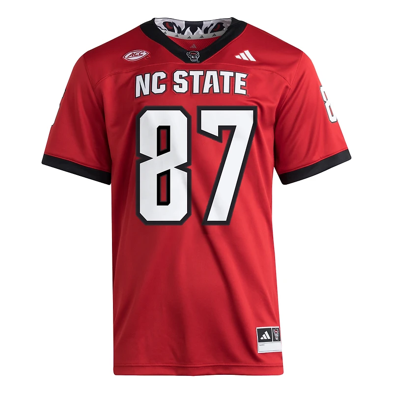Men's adidas #87 Red NC State Wolfpack Premier Jersey