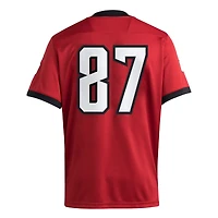 Men's adidas #87 Red NC State Wolfpack Premier Jersey