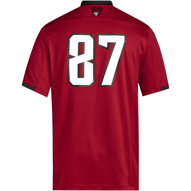 Men's adidas #87 Red NC State Wolfpack Premier Jersey