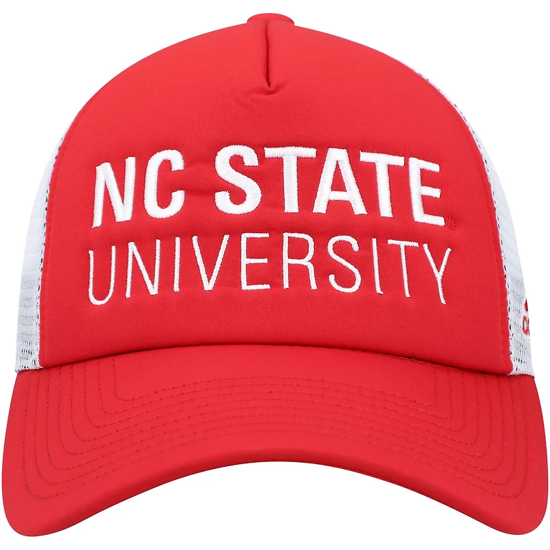 Men's adidas Red/White NC State Wolfpack Foam Trucker Snapback Hat