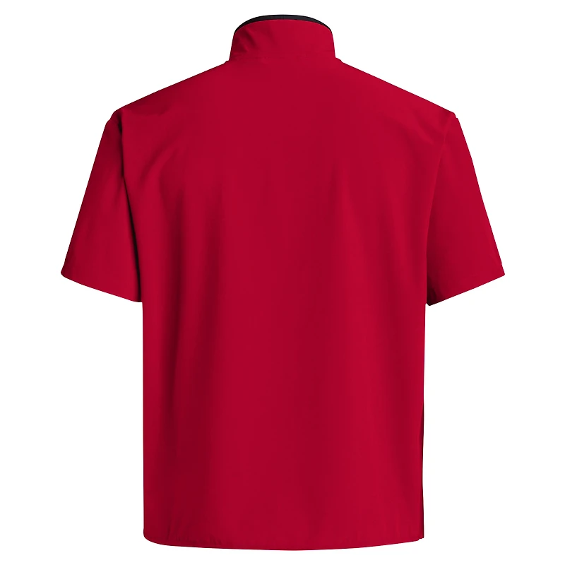 Men's adidas Red NC State Wolfpack 2024 Coaches Sideline Half-Zip Short Sleeve Jacket