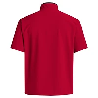 Men's adidas Red NC State Wolfpack 2024 Coaches Sideline Half-Zip Short Sleeve Jacket
