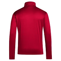 Haut adidas rouge NC State Wolfpack 2024 Coaches Sideline à fermeture éclair quart de tour pour homme