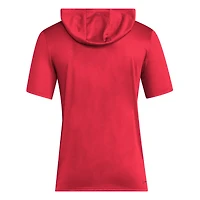 T-shirt d'entraînement à capuche rouge adidas NC State Wolfpack 2025 AREOREADY pour homme