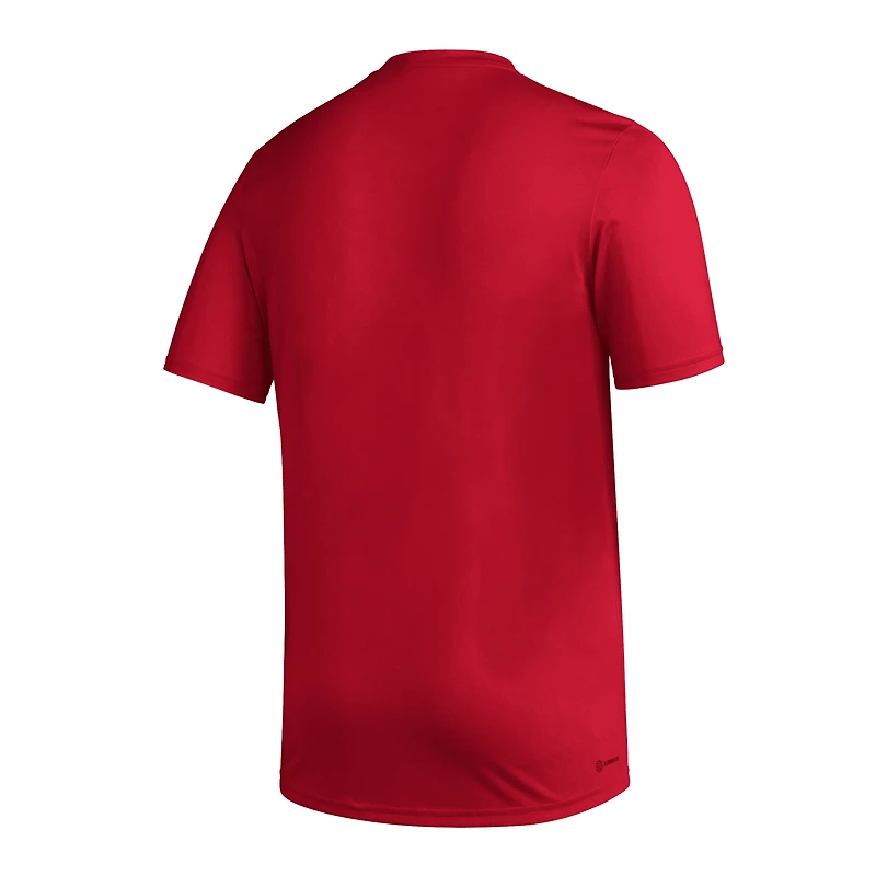 T-shirt d'avant-match adidas NC State Wolfpack AEROREADY rouge pour homme