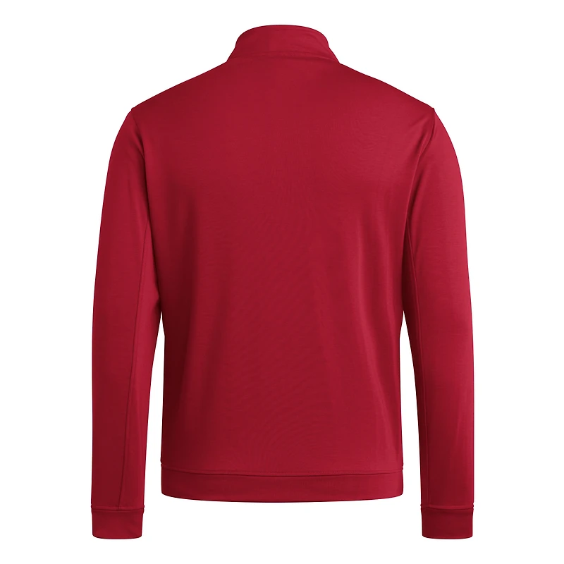 Pull adidas rouge NC State Wolfpack Elevated Tri-Blend à quart de zip pour homme