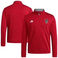 Pull adidas rouge NC State Wolfpack Elevated Tri-Blend à quart de zip pour homme