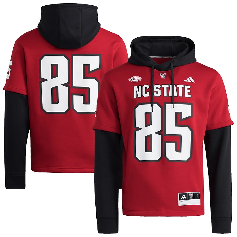Sweat à capuche rouge adidas NC State Wolfpack pour homme