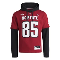 Men's adidas  Red NC State Wolfpack Jersey Pullover Hoodie
