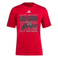 T-shirt adidas rouge NC State Wolfpack Locker Swish Tri-Blend pour homme