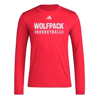 T-shirt à manches longues rouge adidas NC State Wolfpack pour homme